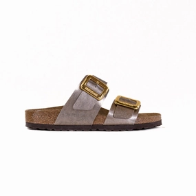 Birkenstock Limted Edition Sydney Luxe Buckle (Women's) - Graceful Taupe Tropical Mood Slip-Resistant Sole