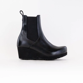 Birkenstock Papillio Ebba Slip On Boot (Women's) - Black Leather Comfy Cushion Windproof Design