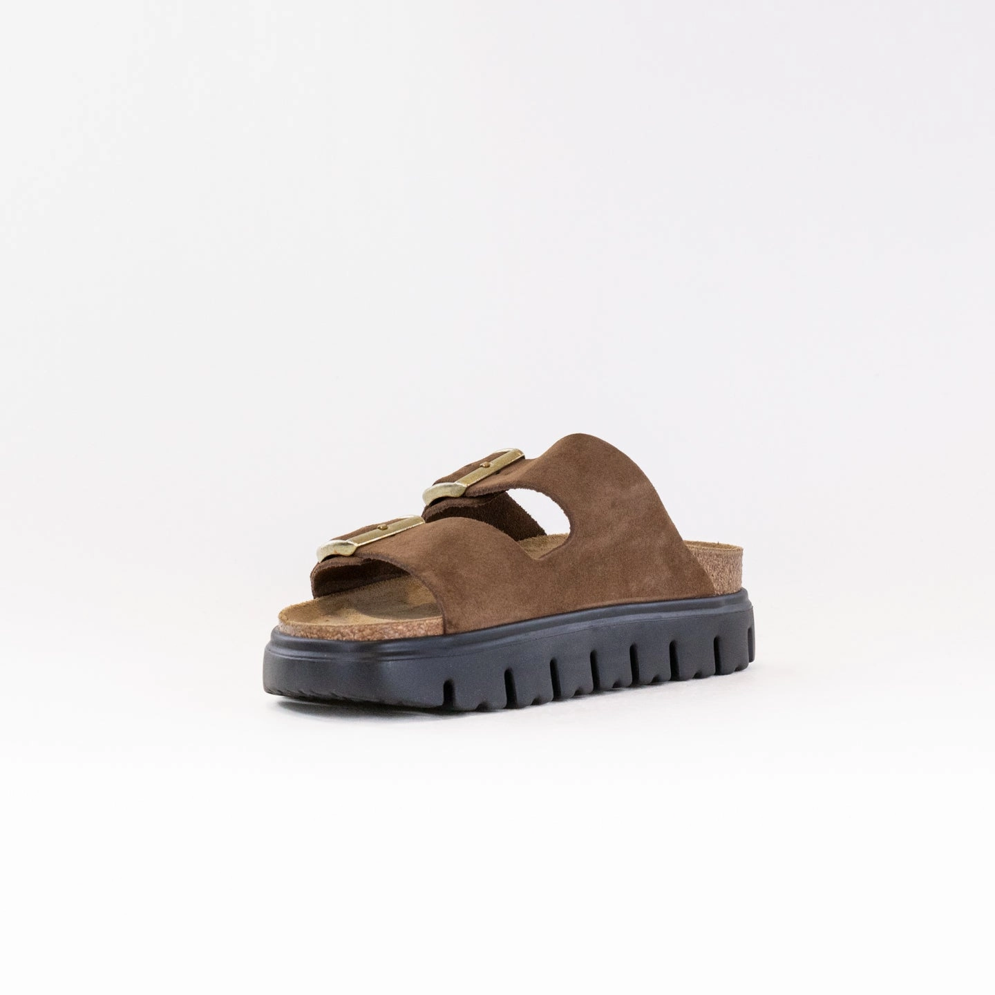 Metal Shine All Gender Birkenstock-Papillo Arizona Chunky (Women's) - Dark Tea