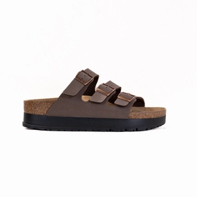 Multi Density Criss Cross Straps Birkenstock-Papillo Florida III Vegan Flex Platform (Women's) - Birkibuc Mocca