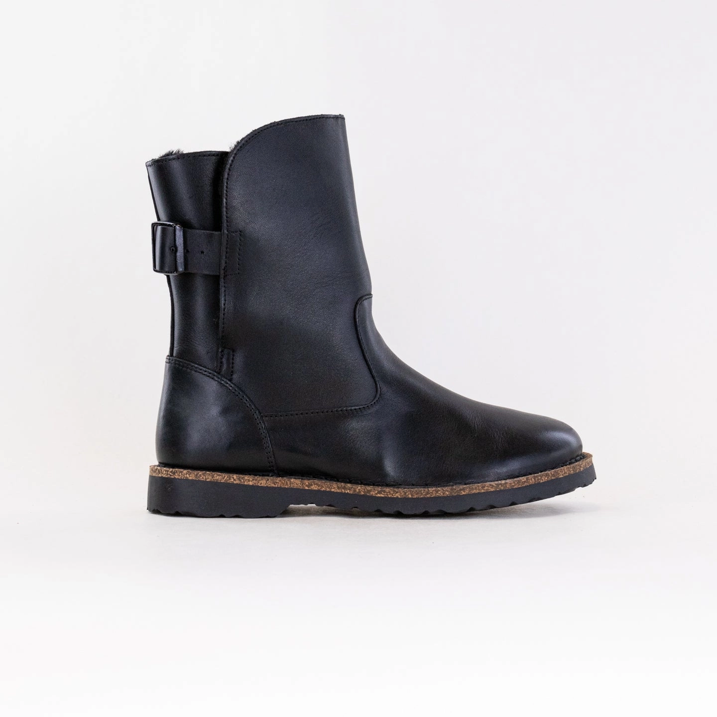 Birkenstock Uppsala Shearling (Women's) - Black Leather Eco Material Outdoor Explorer