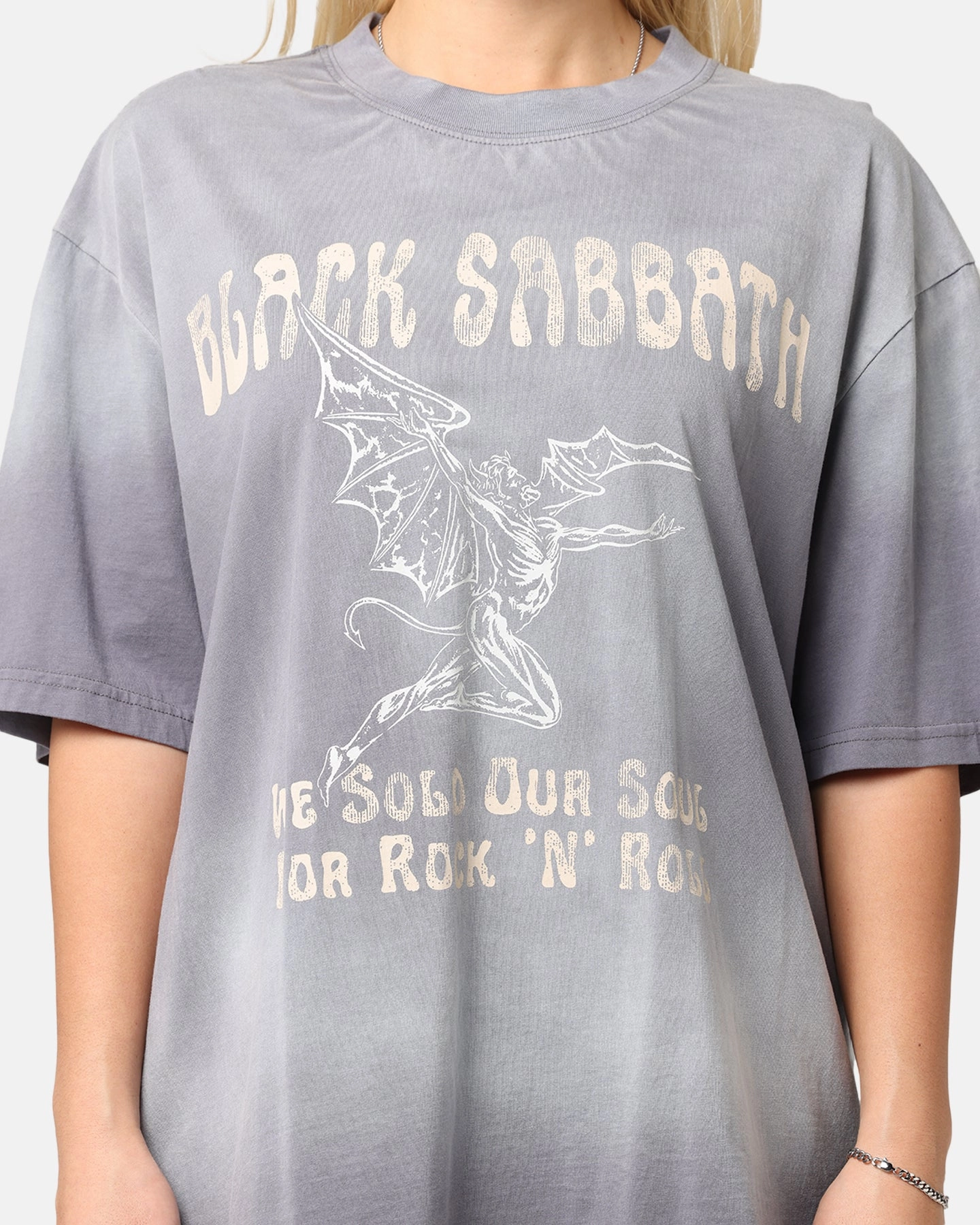 Tagless Neckline Black Sabbath Sold Our Soul T-Shirt Sun Washed Blue