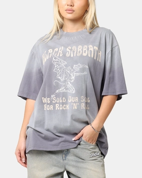 Black Sabbath Sold Our Soul T-Shirt Sun Washed Blue QuickDry Textile