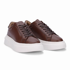 BlancPeak | Plain Brown Sneakers Supportive Choice
