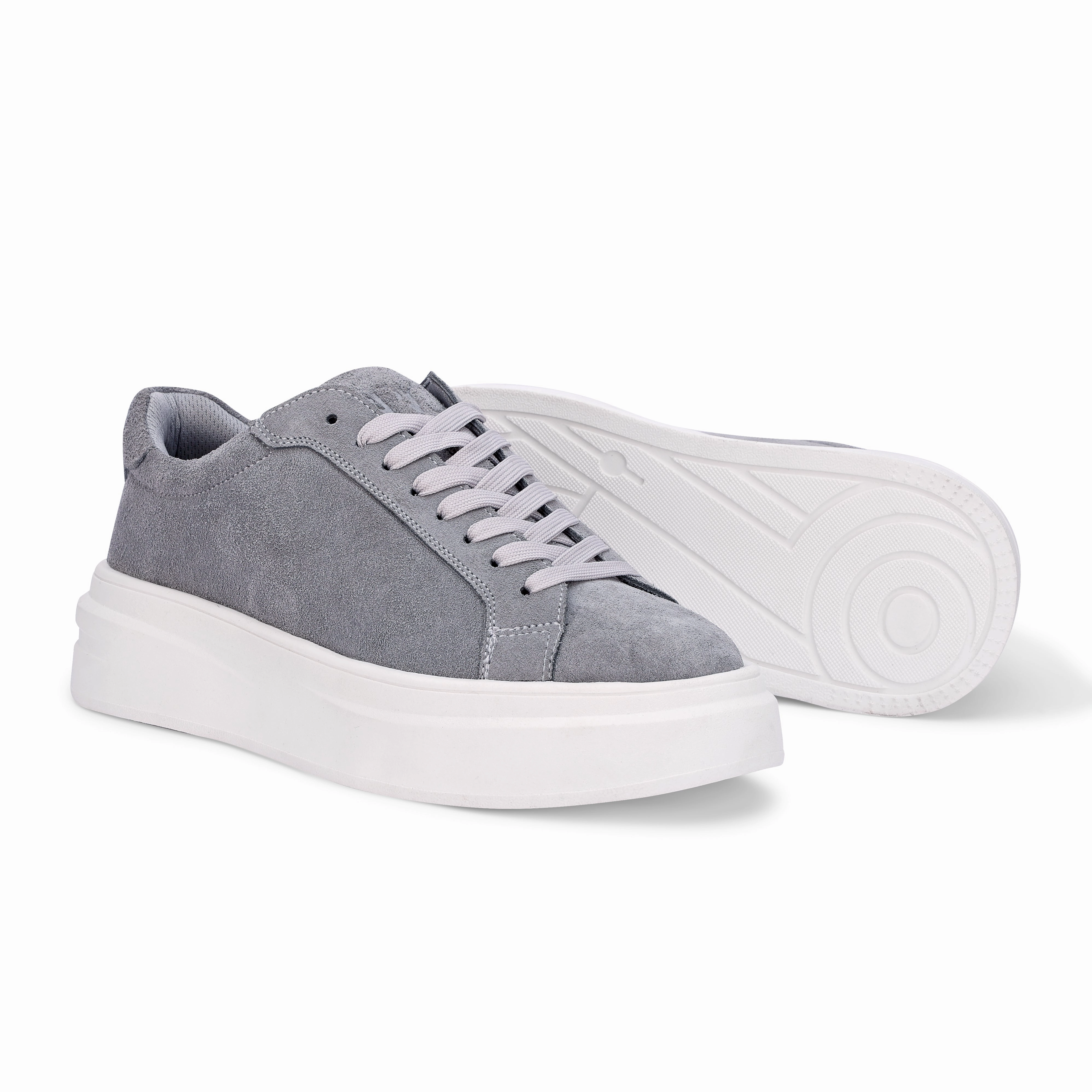 PaddedTongue BlancPeak | Plain Gray Sneakers