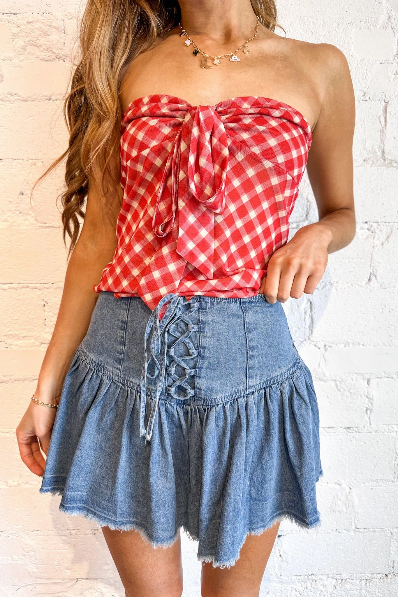 Sustainable Manufacturing Slim Fit Wear Blue Rush Mini Skort