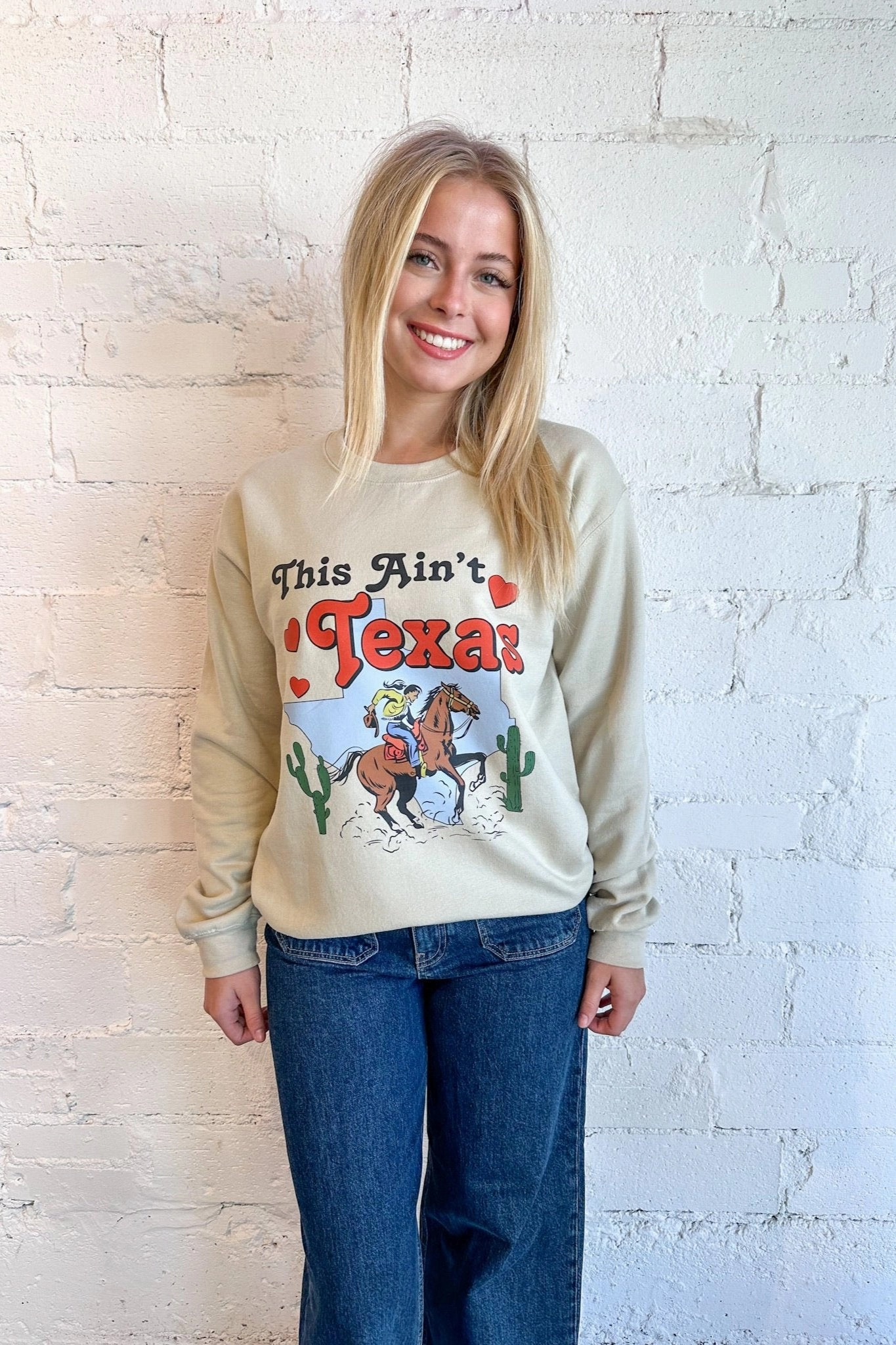 This Ain't Texas Graphic Sweatshirt Double Layered Design MoistureControl Fabric