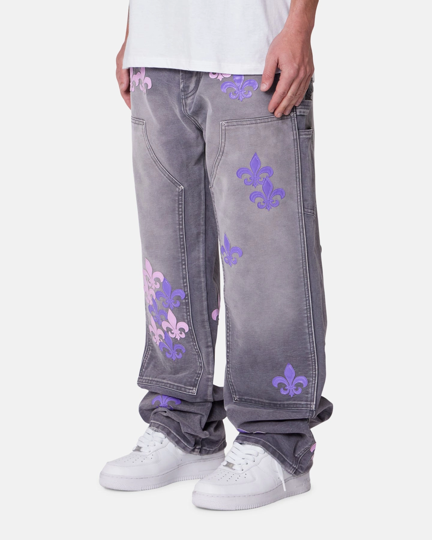All Day Use MNML Ultra Baggy Fleur Carpenter Pants Grey