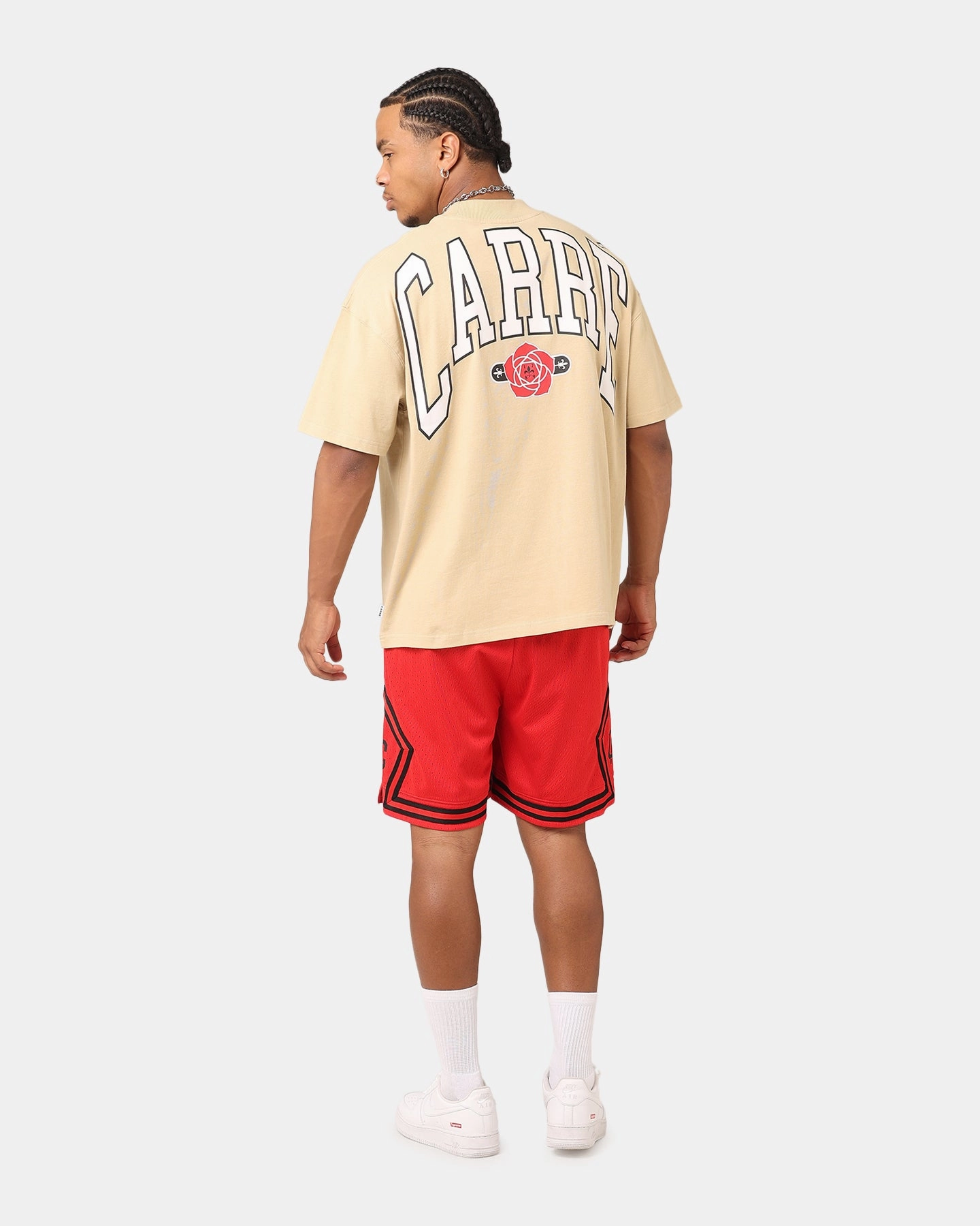 Garment Dyed Finish Carre Rose Oversized T-Shirt Stone