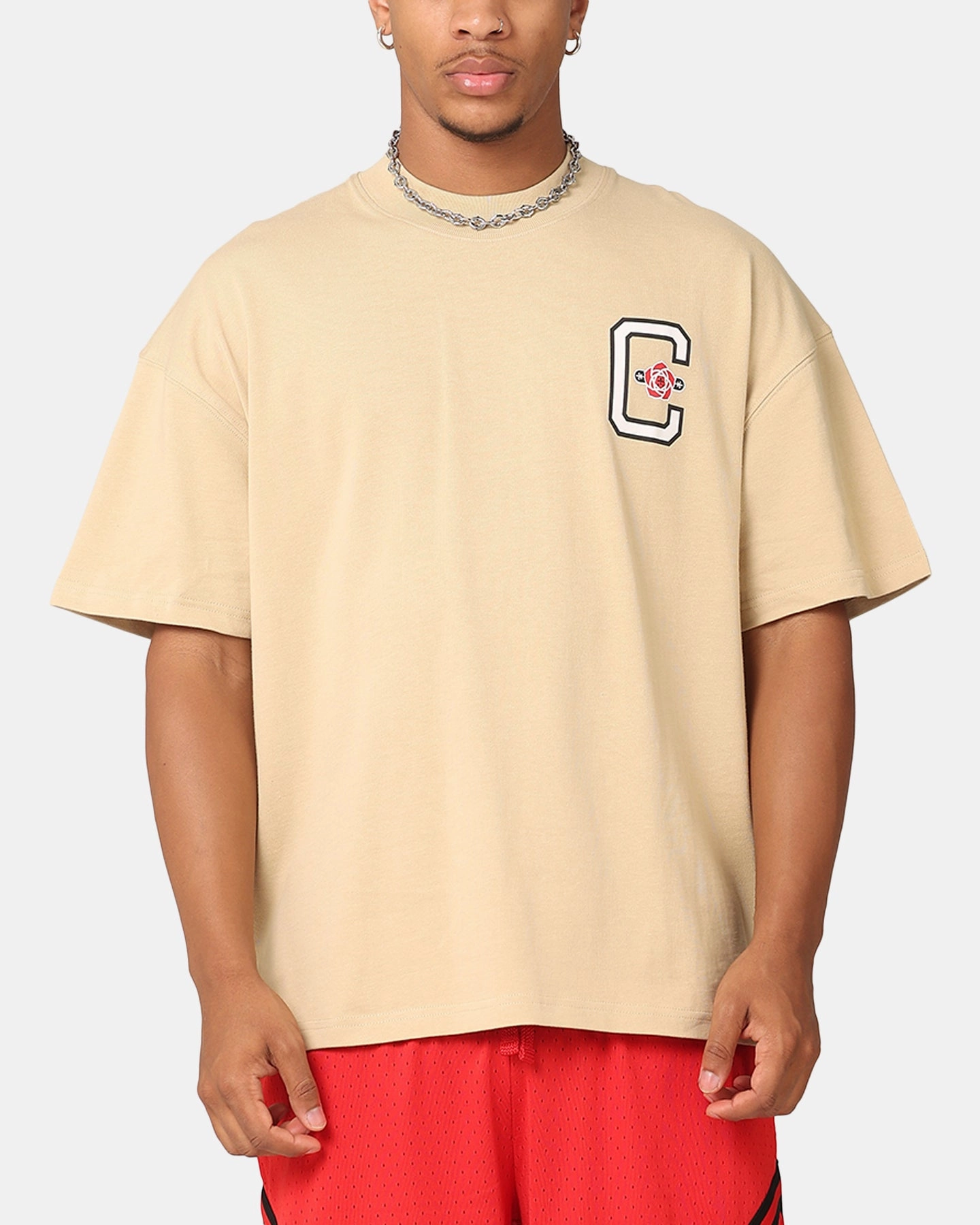 Carre Rose Oversized T-Shirt Stone ResilientStretch TaglessCollars