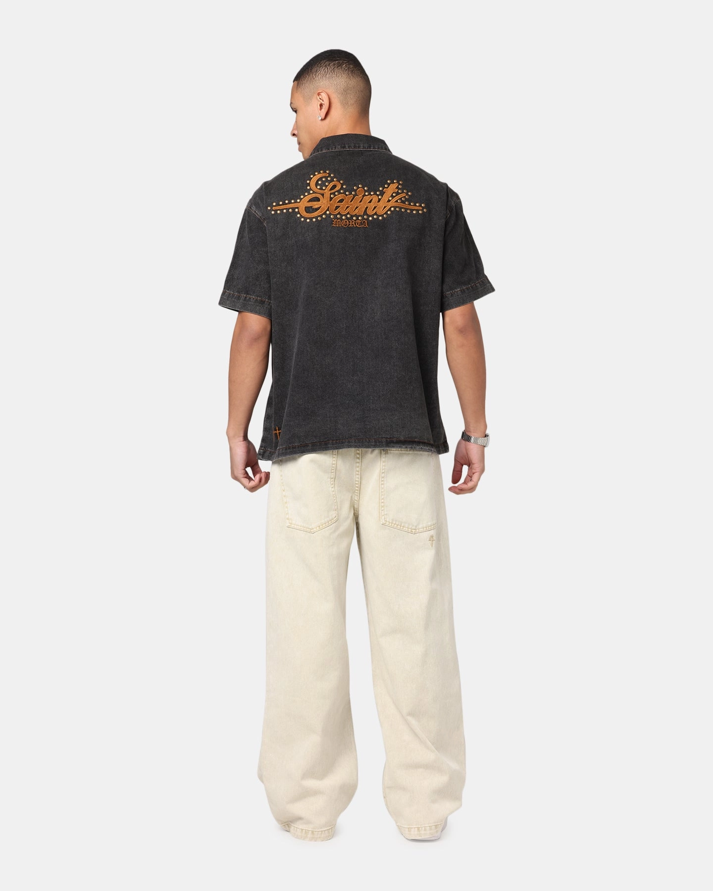 NonSlip Grip Tape Saint Morta Rodeo Drive Button Up Shirt Black