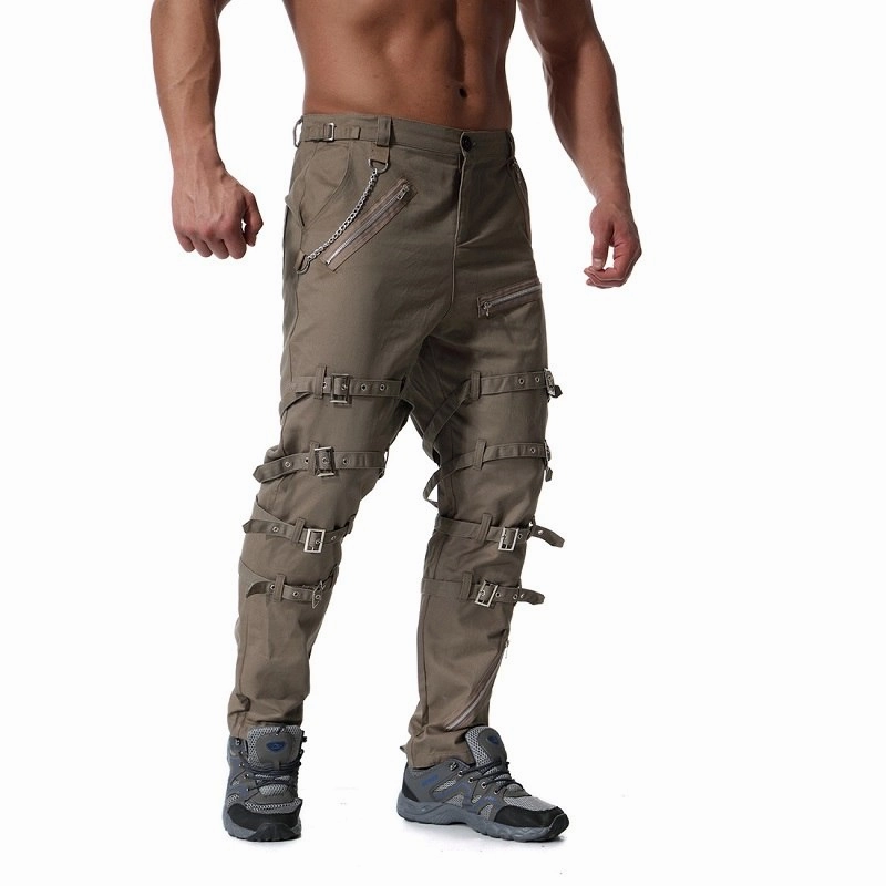 Side zipper Anti Friction Lining West Louis? Washed Multi Pocket Ripstop Pants