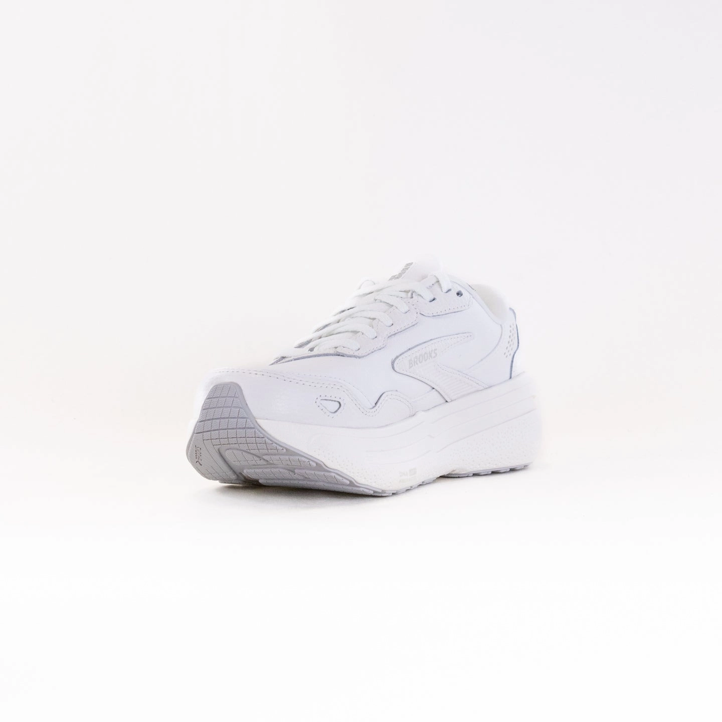 Brooks Ghost Max Leather (Men's) - White/White barefoot - style running shoes TPU shank