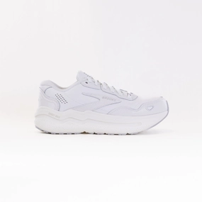 Brooks Ghost Max Leather (Men's) - White/White cold - weather running shoes Lateral Stability Wing