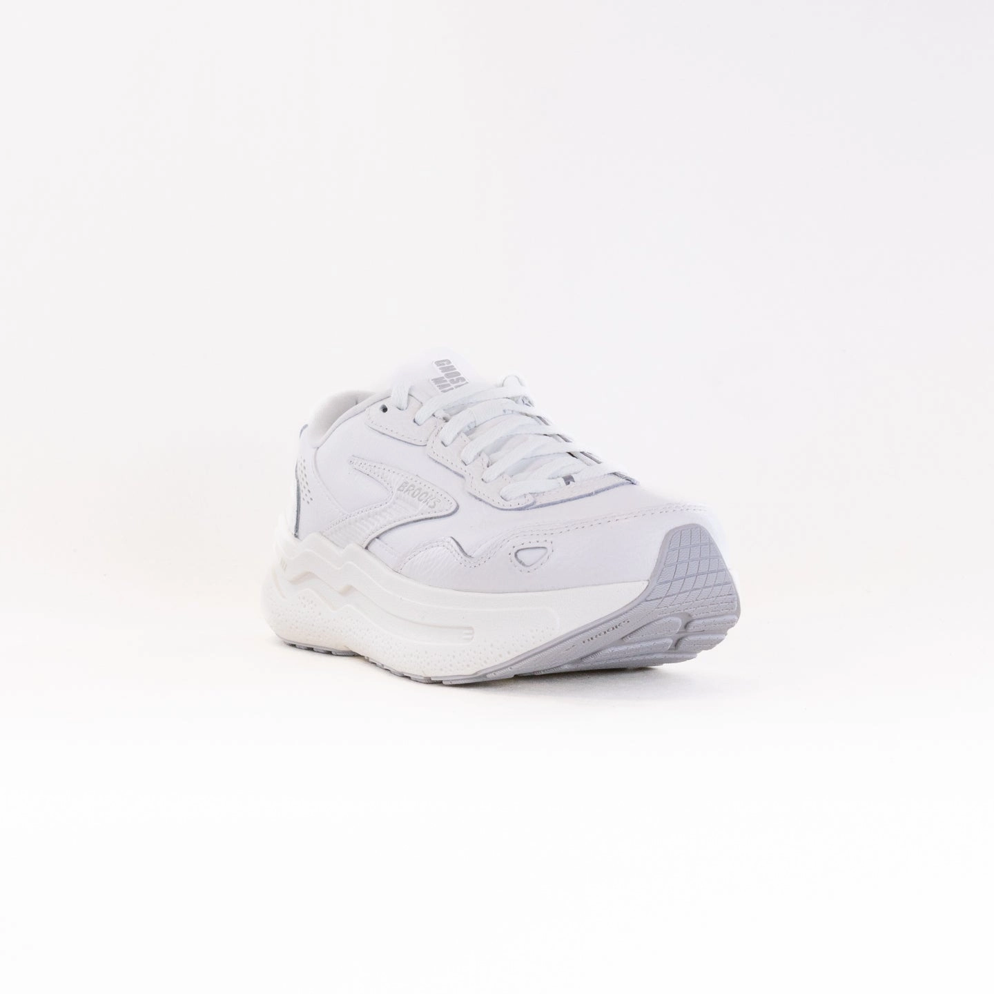 Brooks Ghost Max Leather (Men's) - White/White royal - event running wear best - selling