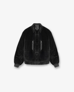 Casual Fit Silhouette Clean Jacket Detail Bordeaux Brushed Jacket - Black