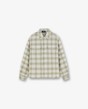 formal dinner Sheer Long Sleeve Flannel Shirt - Green