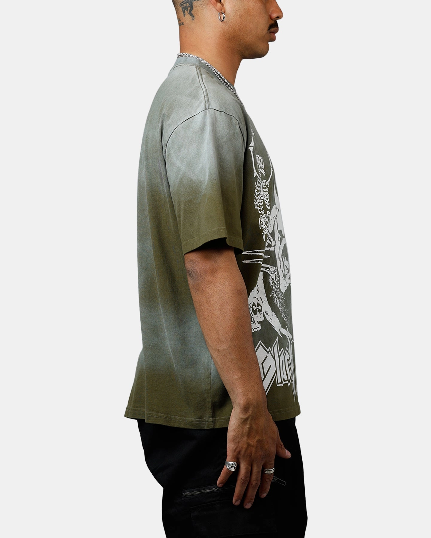 Bravado Black Sabbath Hem T-Shirt Washed Black Anti Pill Surface ColorfastMaterial