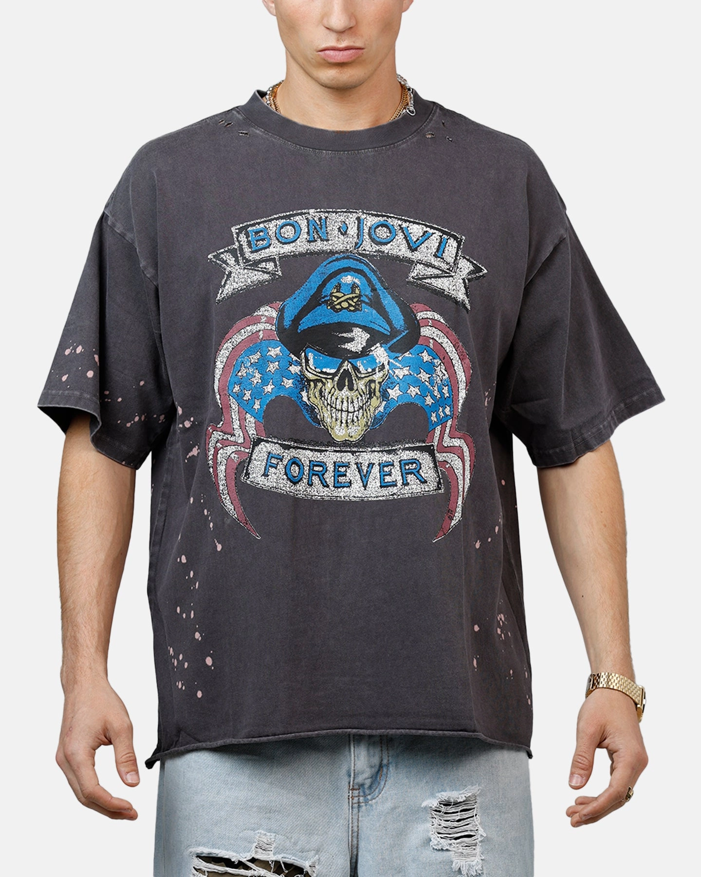 Bravado Bon Jovi Forever T-Shirt Washed Black AllPurposeWear