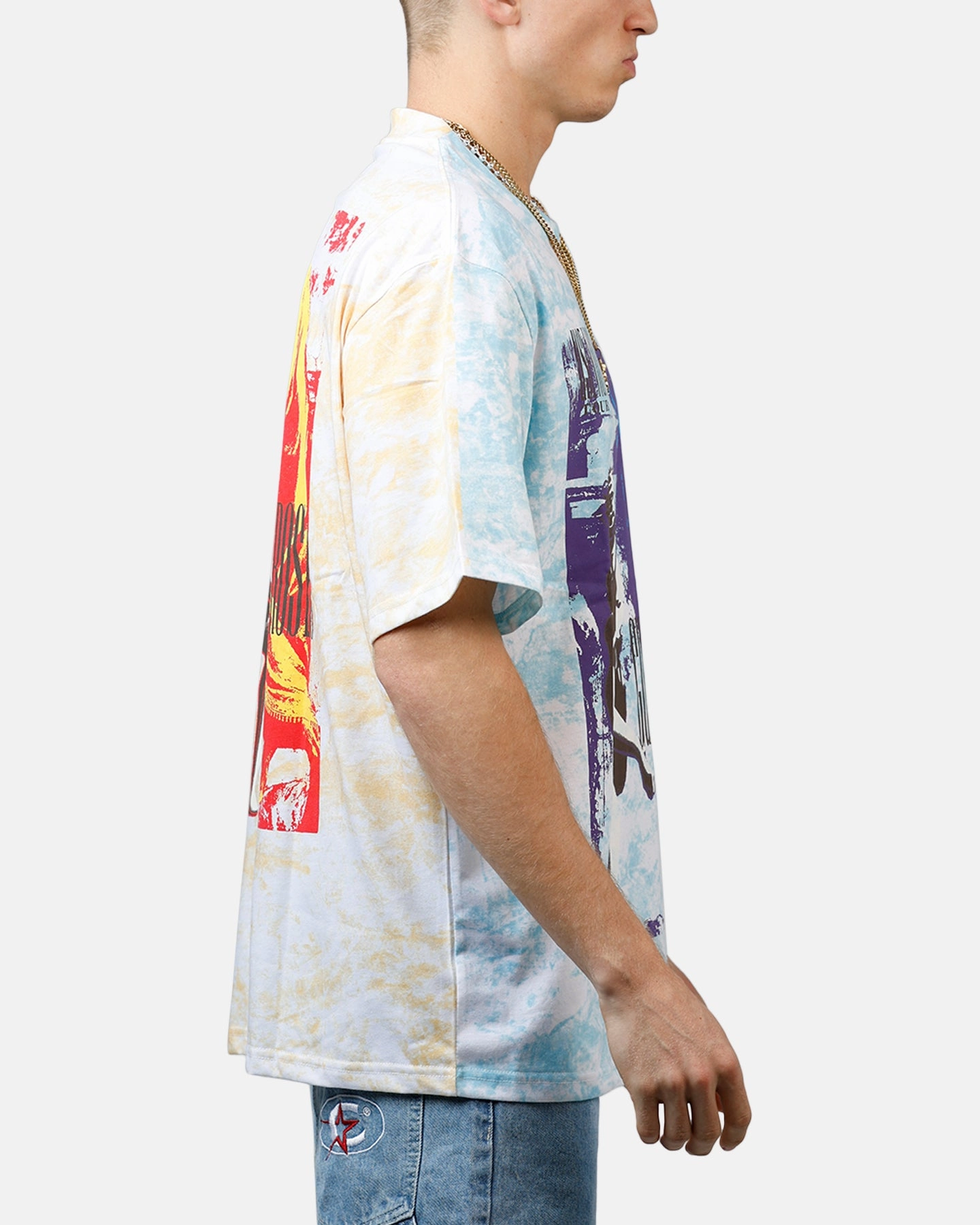 Bravado Guns N Roses AOP T-Shirt White Multi Double Layered Fabric Flexible Cuffs