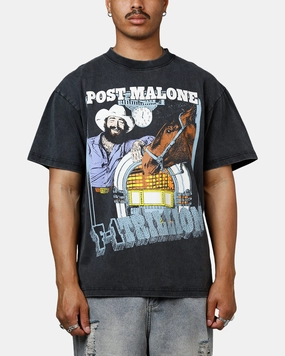 Abrasion Resistant Surface VNeckline Bravado Post Malone T-Shirt Washed Black
