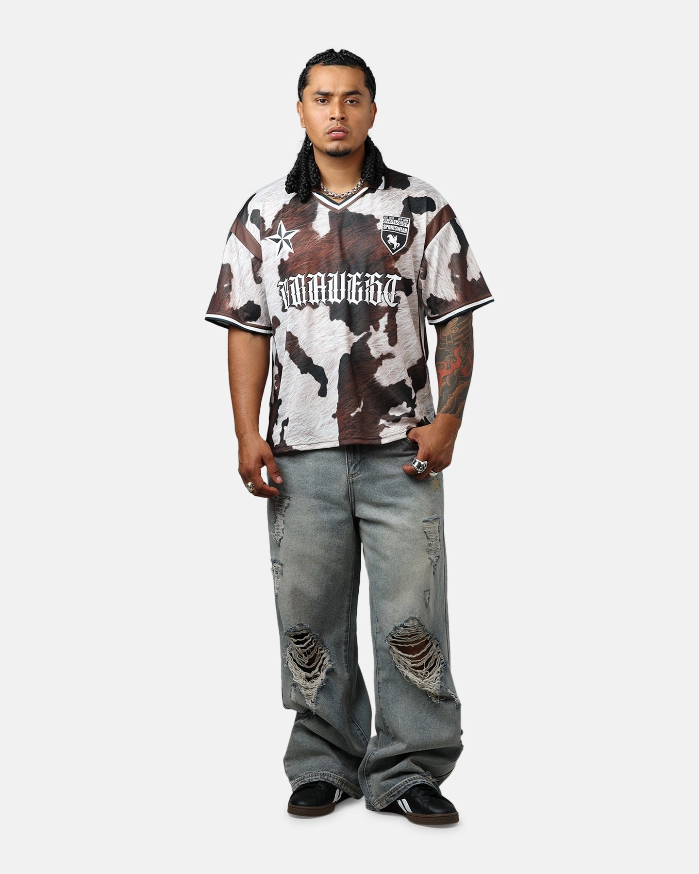 MoistureControl Bravest Cow Print Jersey Brown/White
