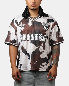 Bravest Cow Print Jersey Brown/White NonScratchyLining