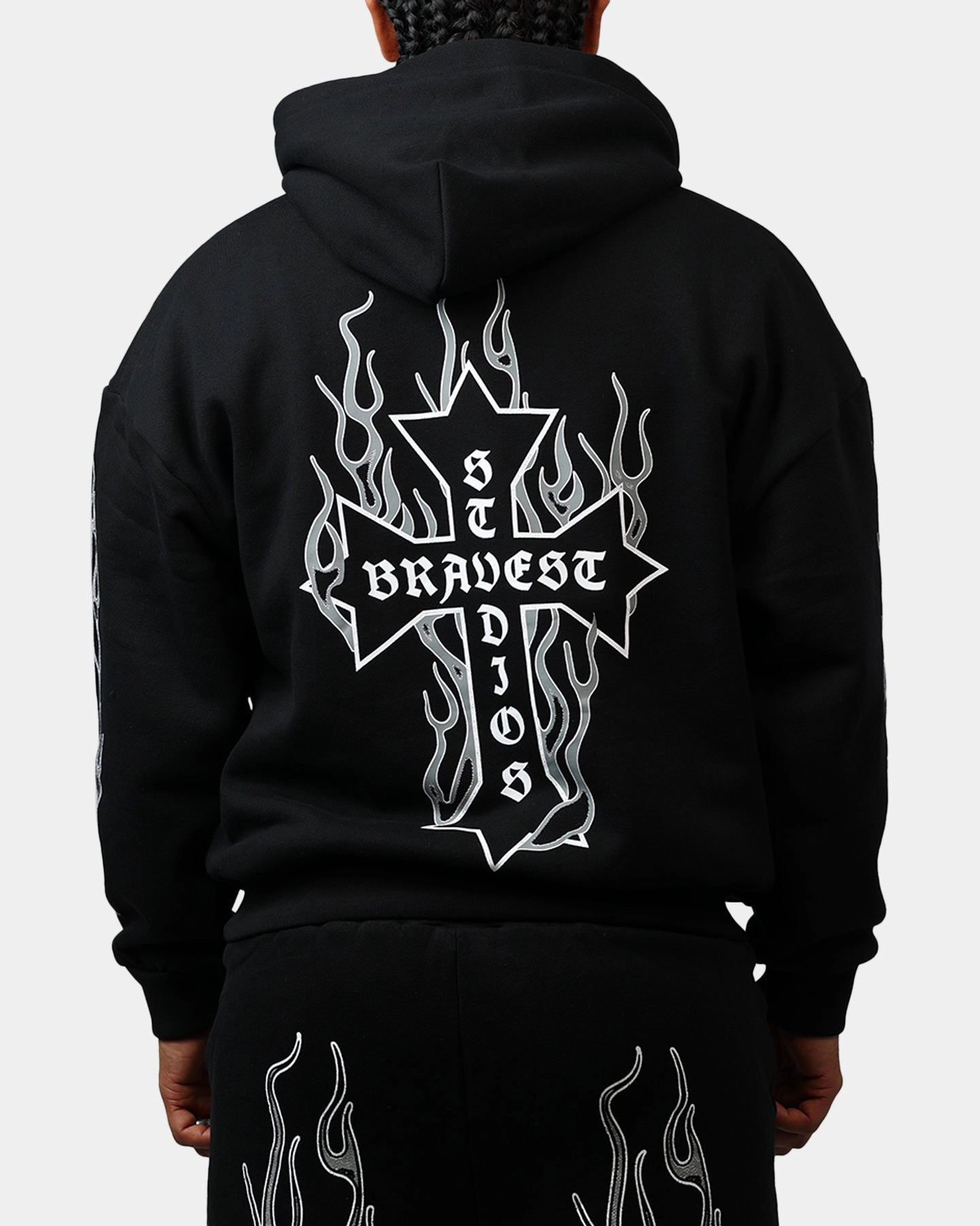 LightweightWeave Stretchable Blend Bravest Eternal Hoodie Black