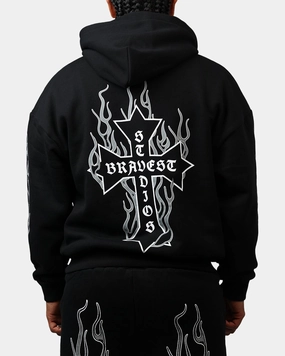 LightweightWeave Stretchable Blend Bravest Eternal Hoodie Black