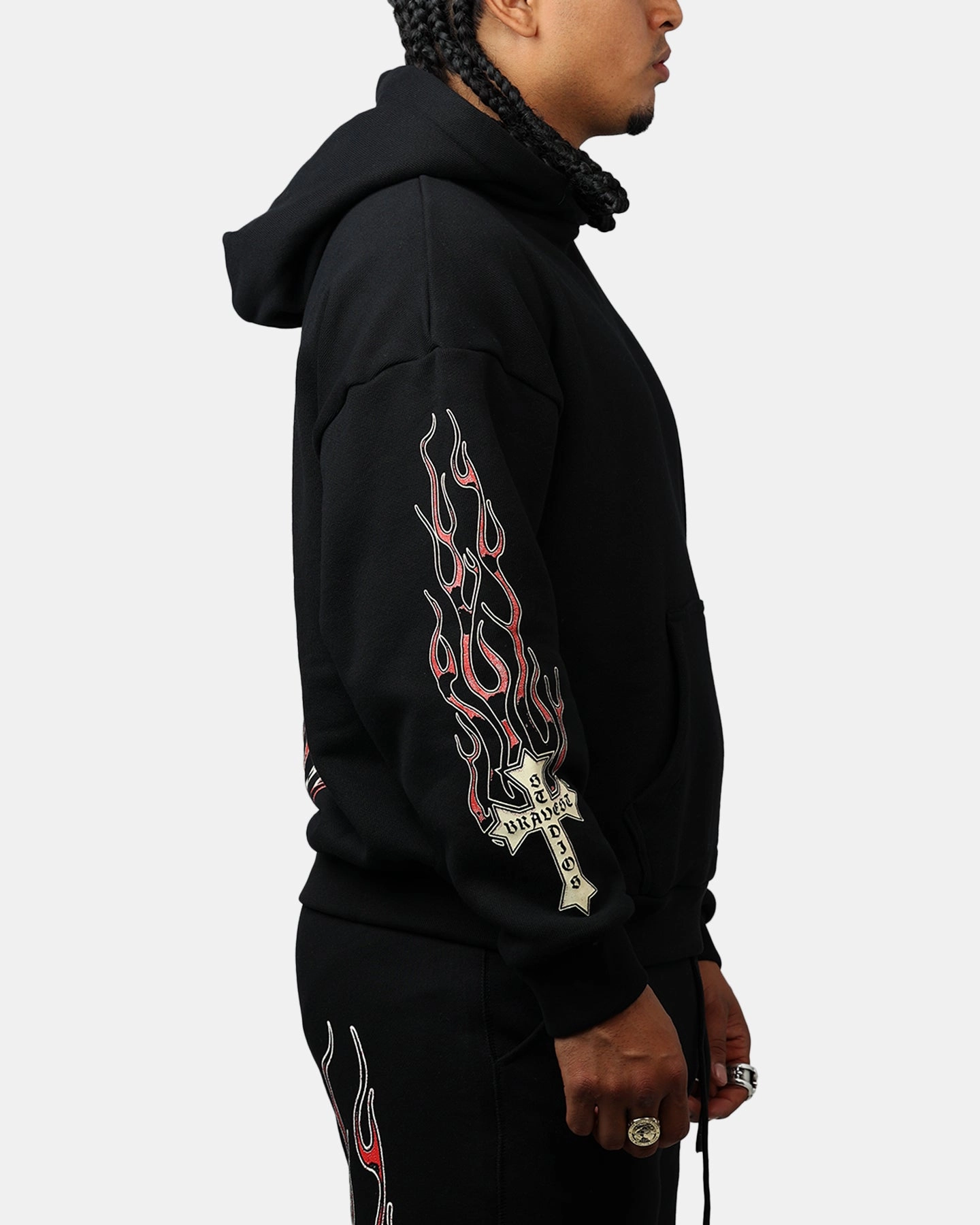Reflective Detailing Bravest Eternal Hoodie Black/Red