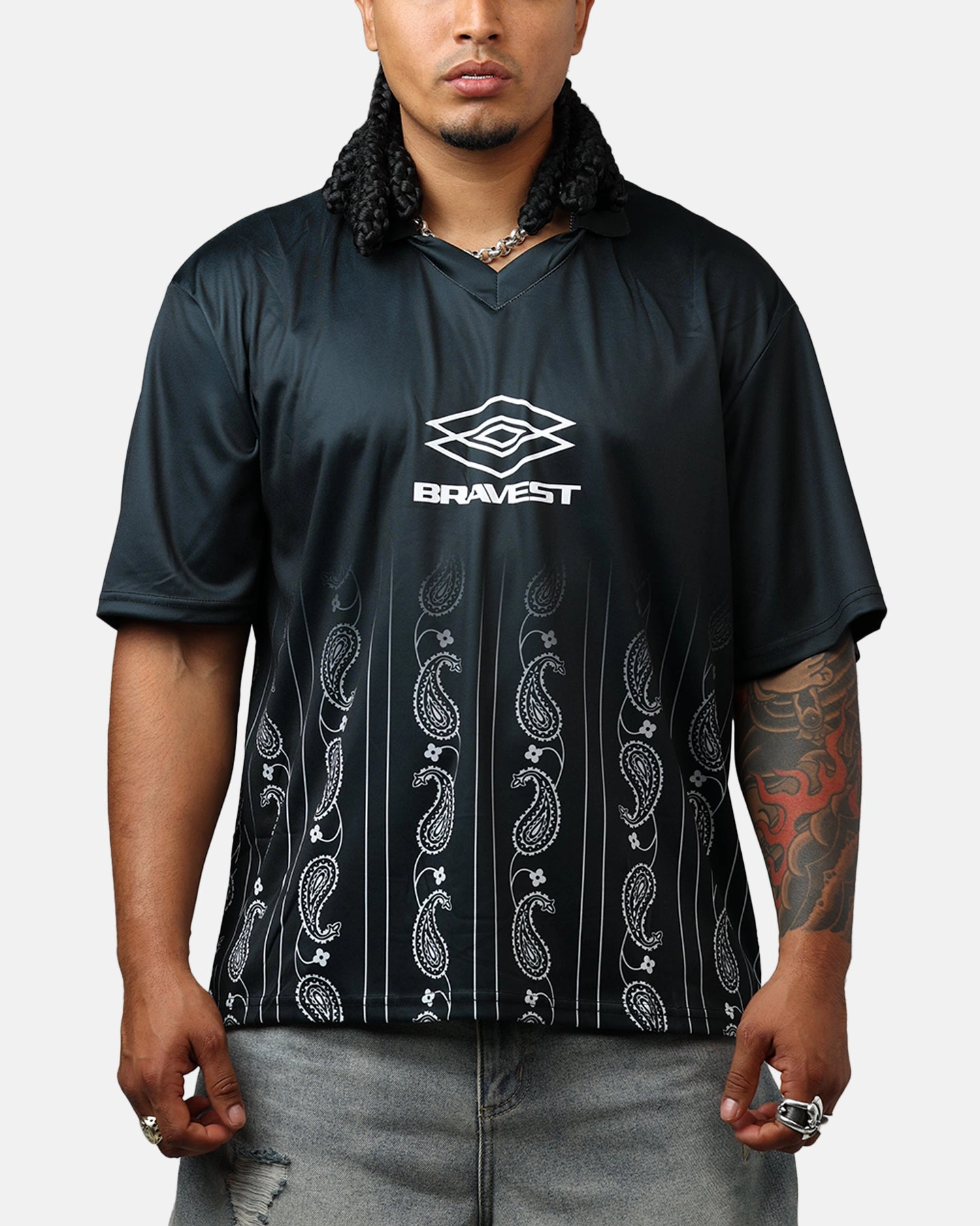 DurableStitching Comfy Fit Bravest Paisley Jersey Black