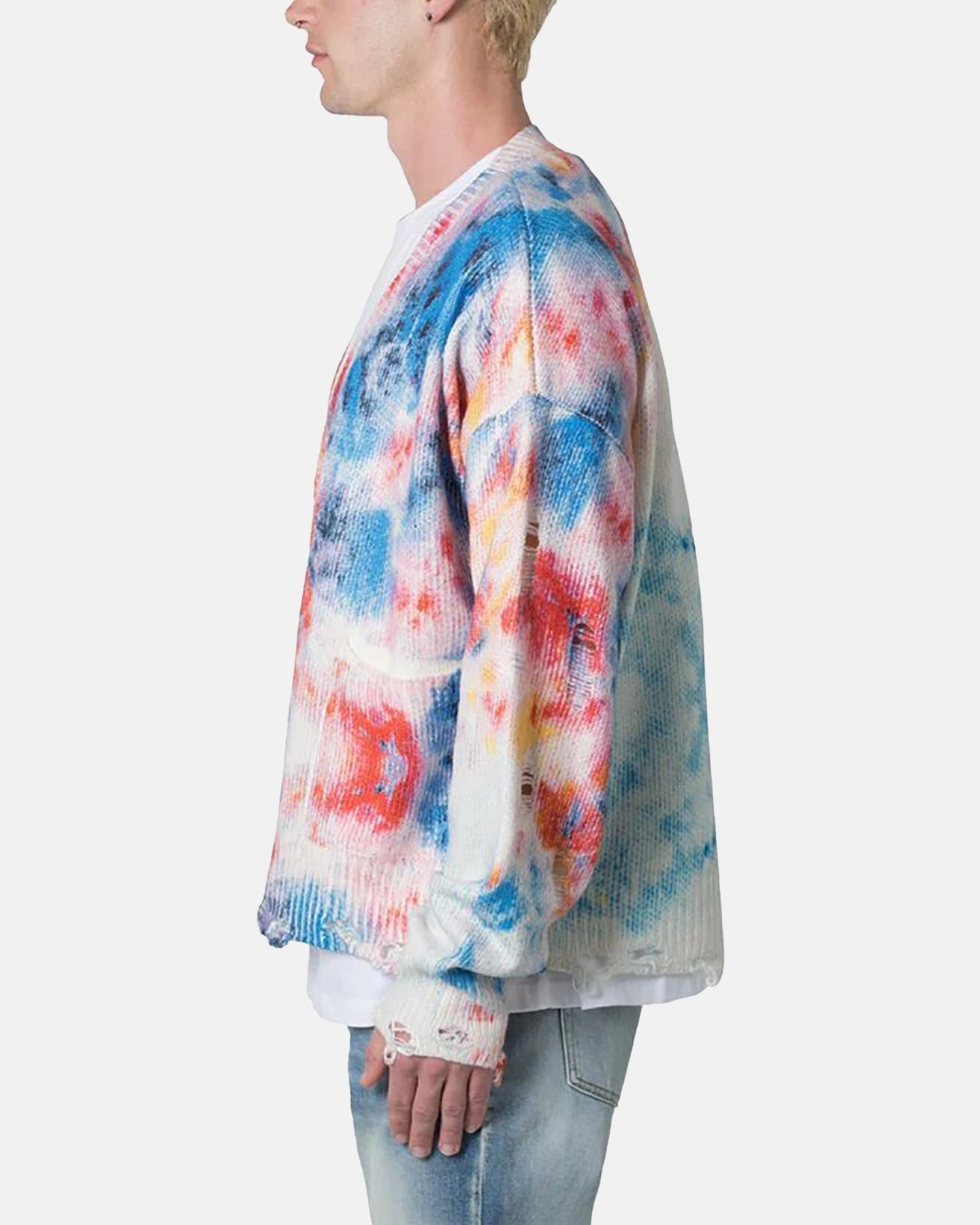MNML Tie Dye Cardigan Sweater Multi All Day Comfort