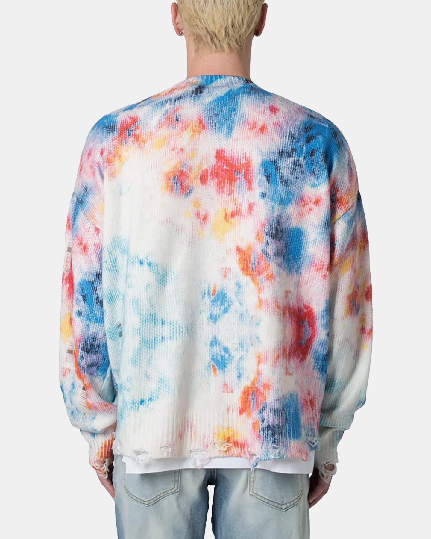 MNML Tie Dye Cardigan Sweater Multi Relaxed Top