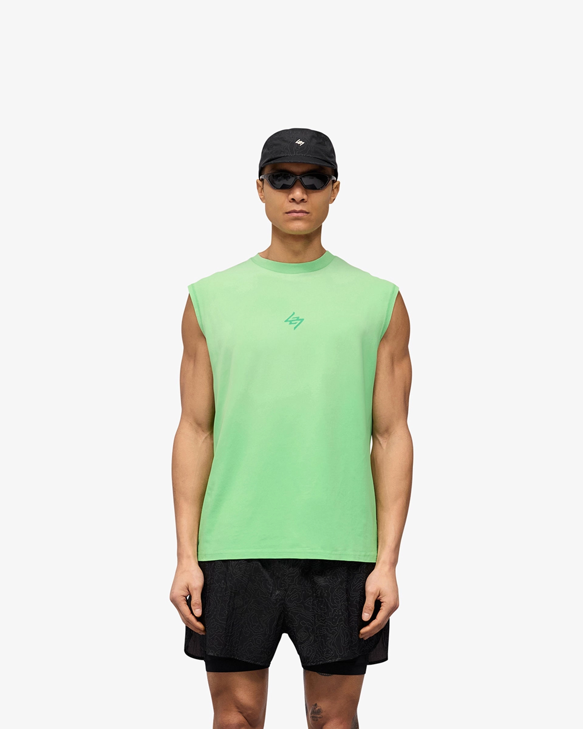 Ultimate Fit DoubleLayeredCollar 247 Motion Oversized Tank - Speed Green