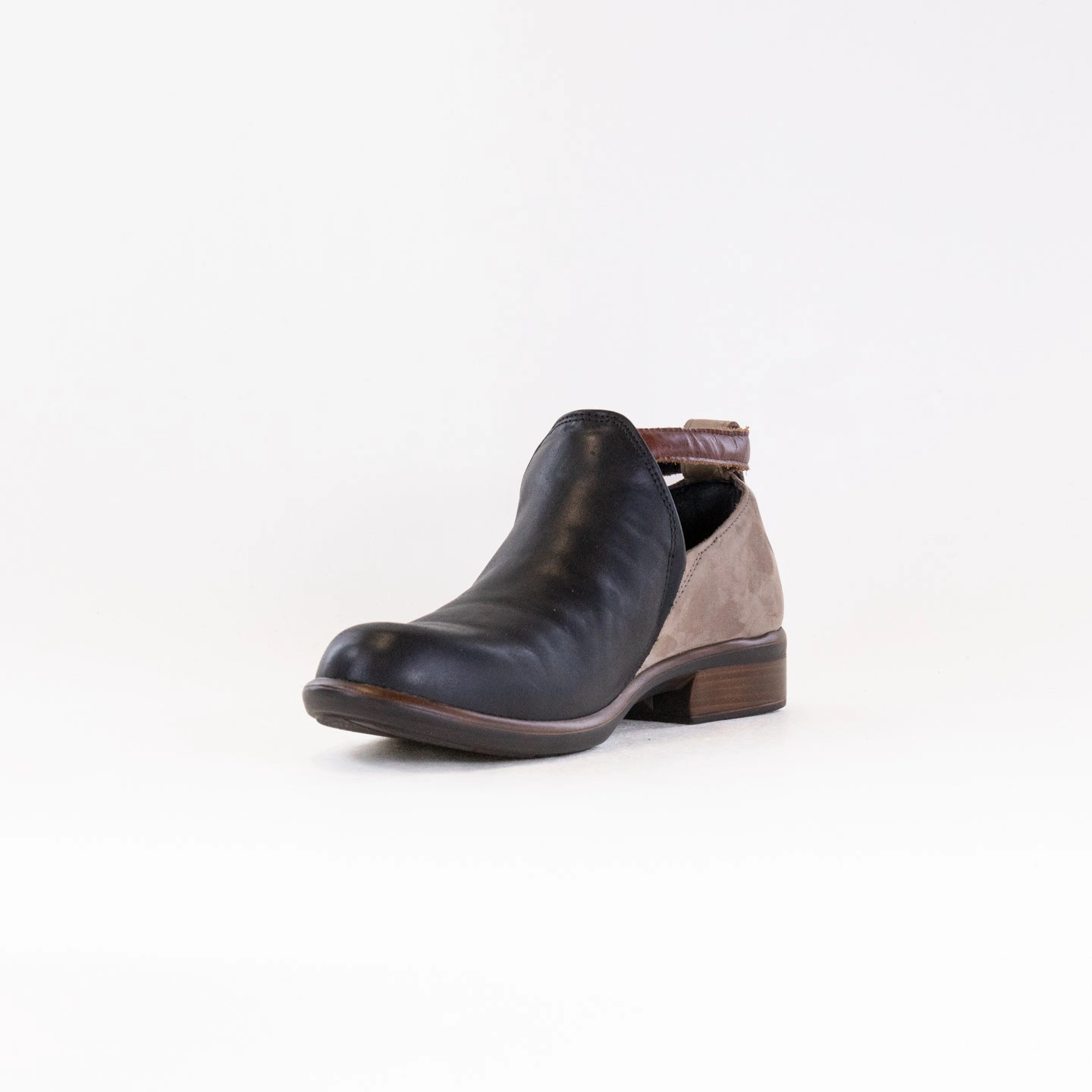 Naot Kamsin (Women's) - Black Raven/Stone Nubuck/Luggage Brown AnkleSupport