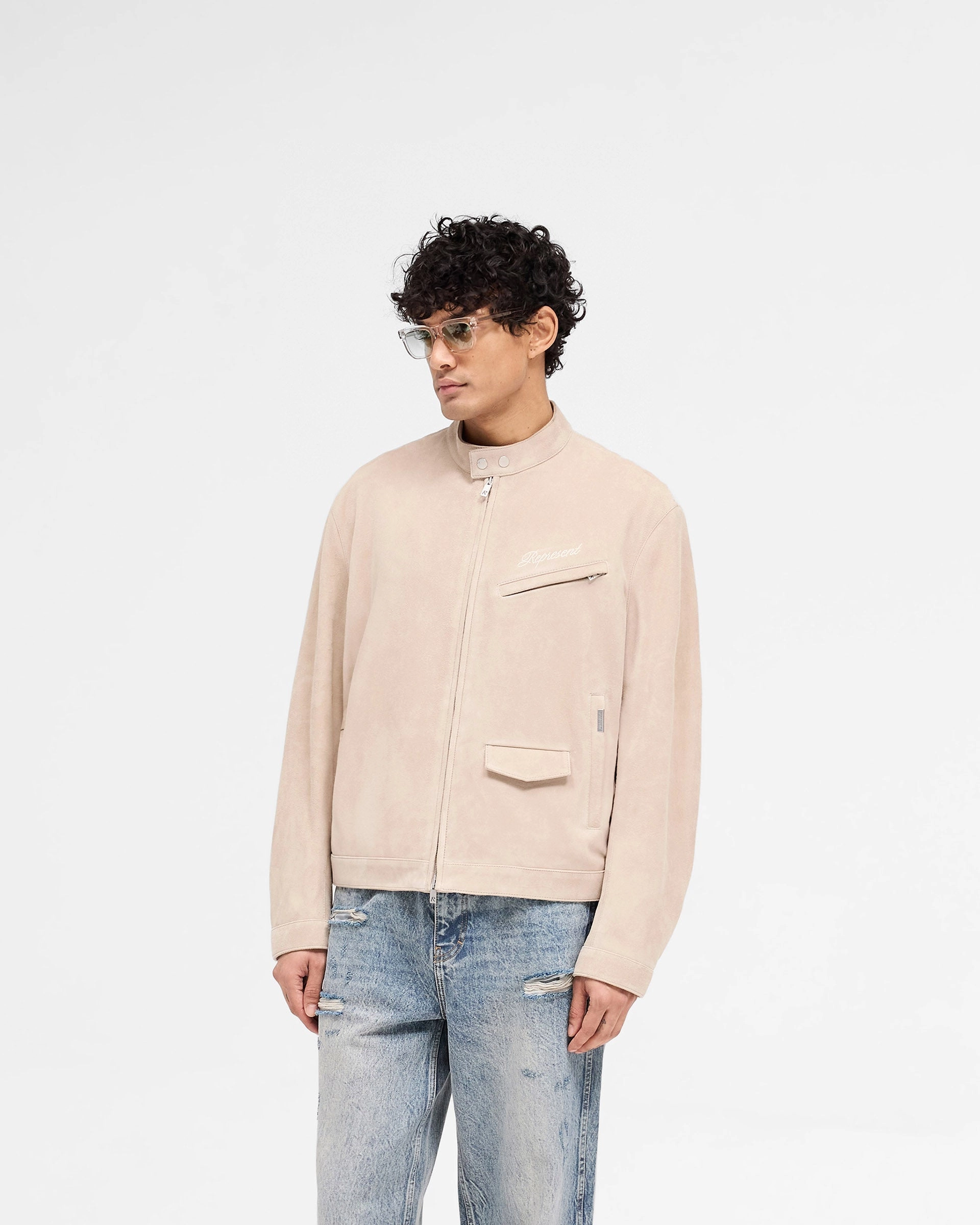 Overdrive Suede Jacket - Beige AntiStaticCoating