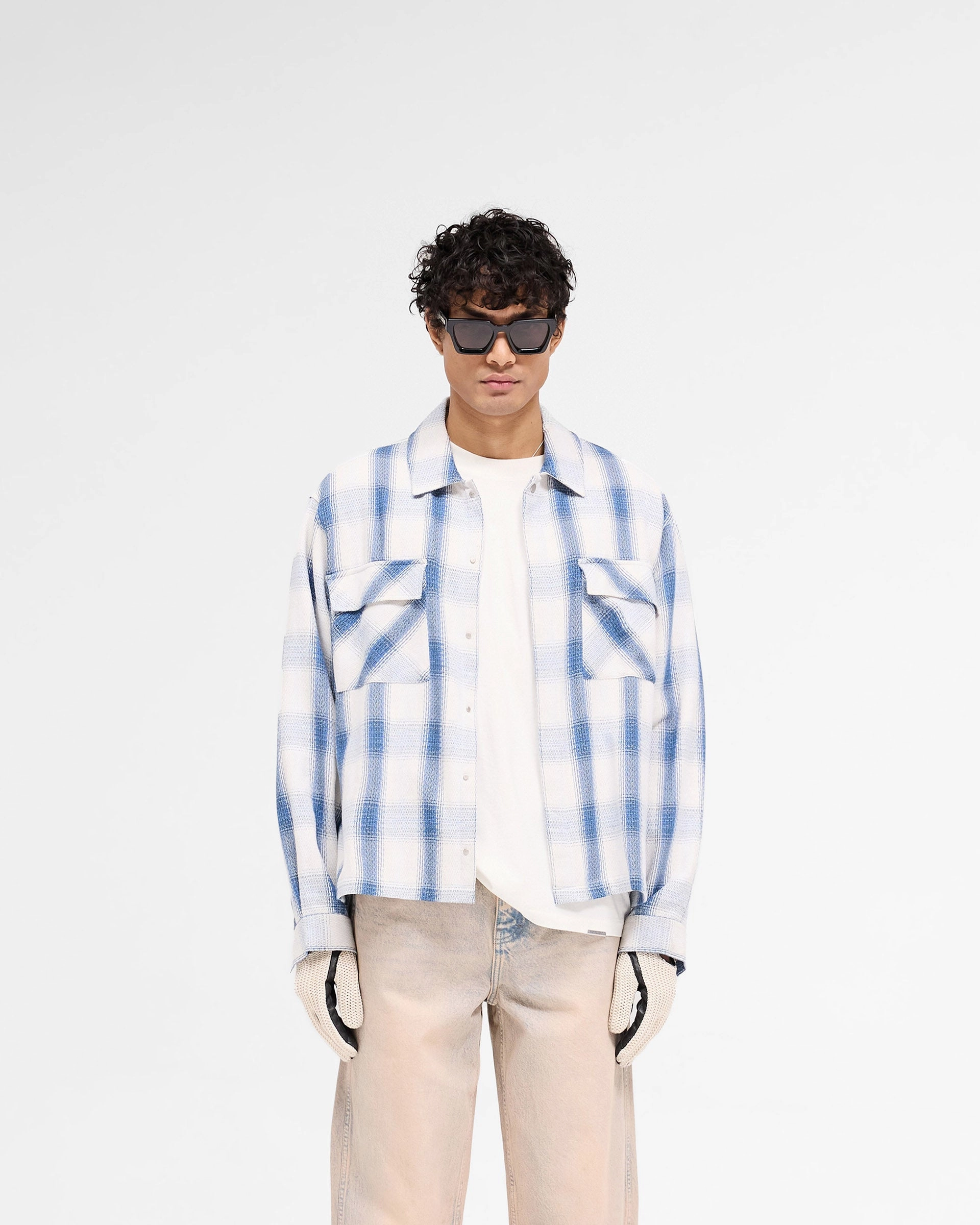 Casual Day Outdoor Adventure Season Flannel Shirt - Mid Blue
