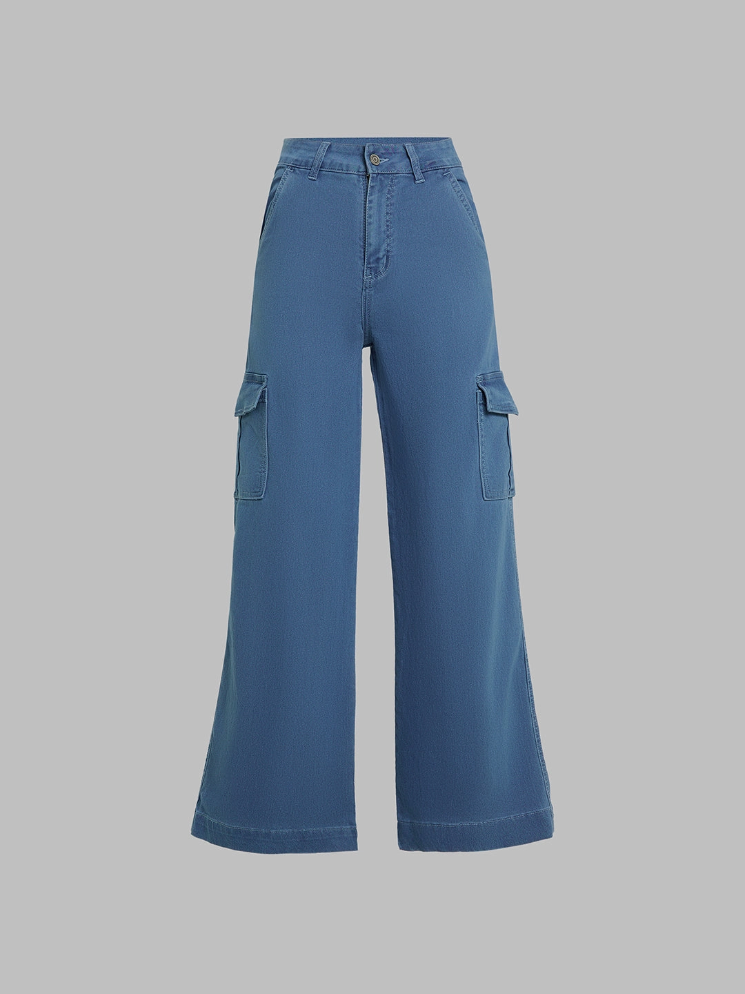 Music Event Smooth Casual 24/7 Comfort Blue Wide-Leg High-Rise Stretchable Denim Jeans