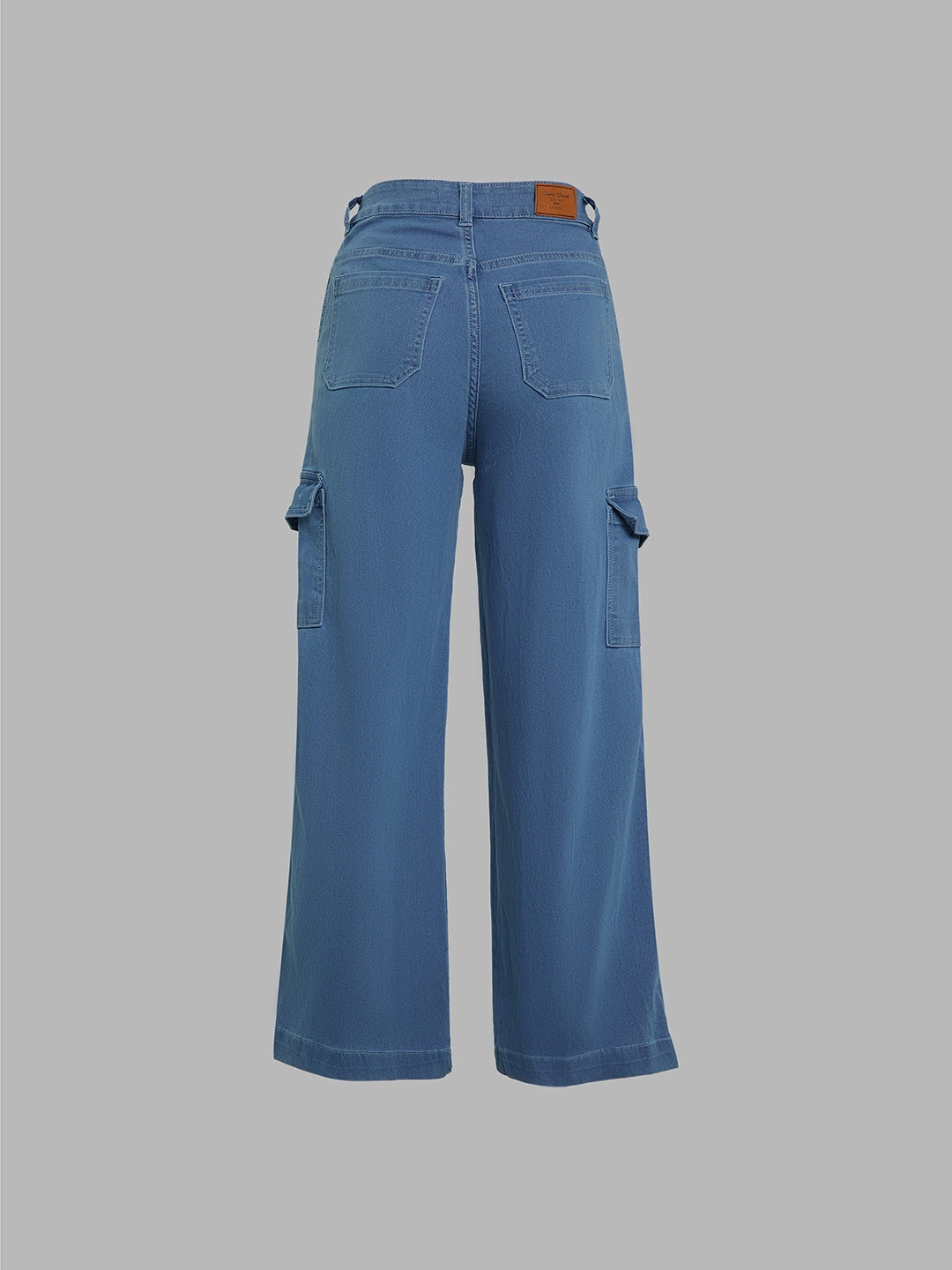 24/7 Comfort Blue Wide-Leg High-Rise Stretchable Denim Jeans All Time Fit