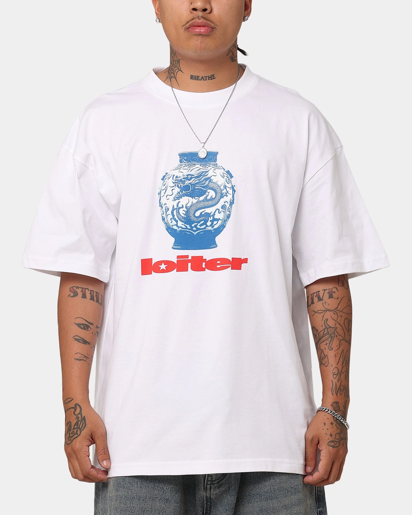 Loiter Fine China T-Shirt White NonChafingEdges MoistureWicking