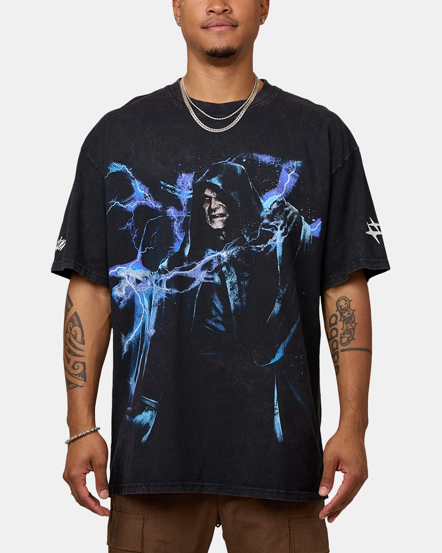 Star Wars Darth Sidious T-Shirt Black Wash Wicking Inner Lining