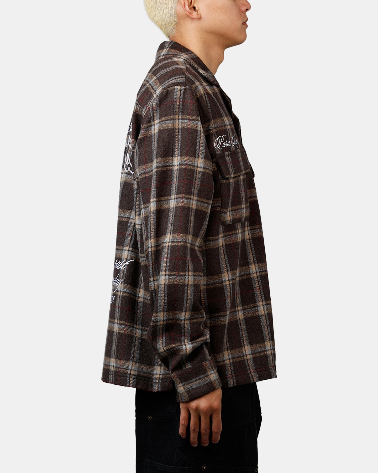 Sworn To Us Lotus Angel Flannel Button Up Shirt Brown Sporty Sweatshirt