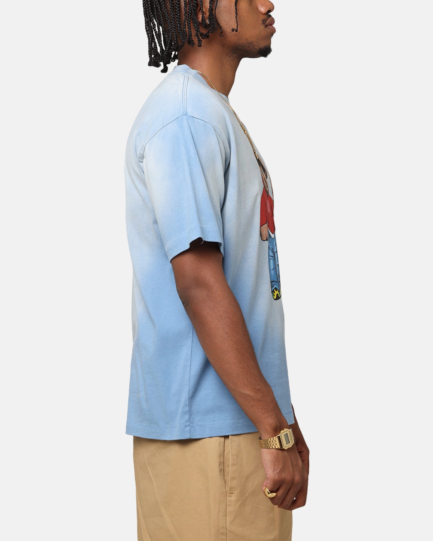 Market Fit Check Bear T-Shirt Sky Blue DoubleLayeredShoulders