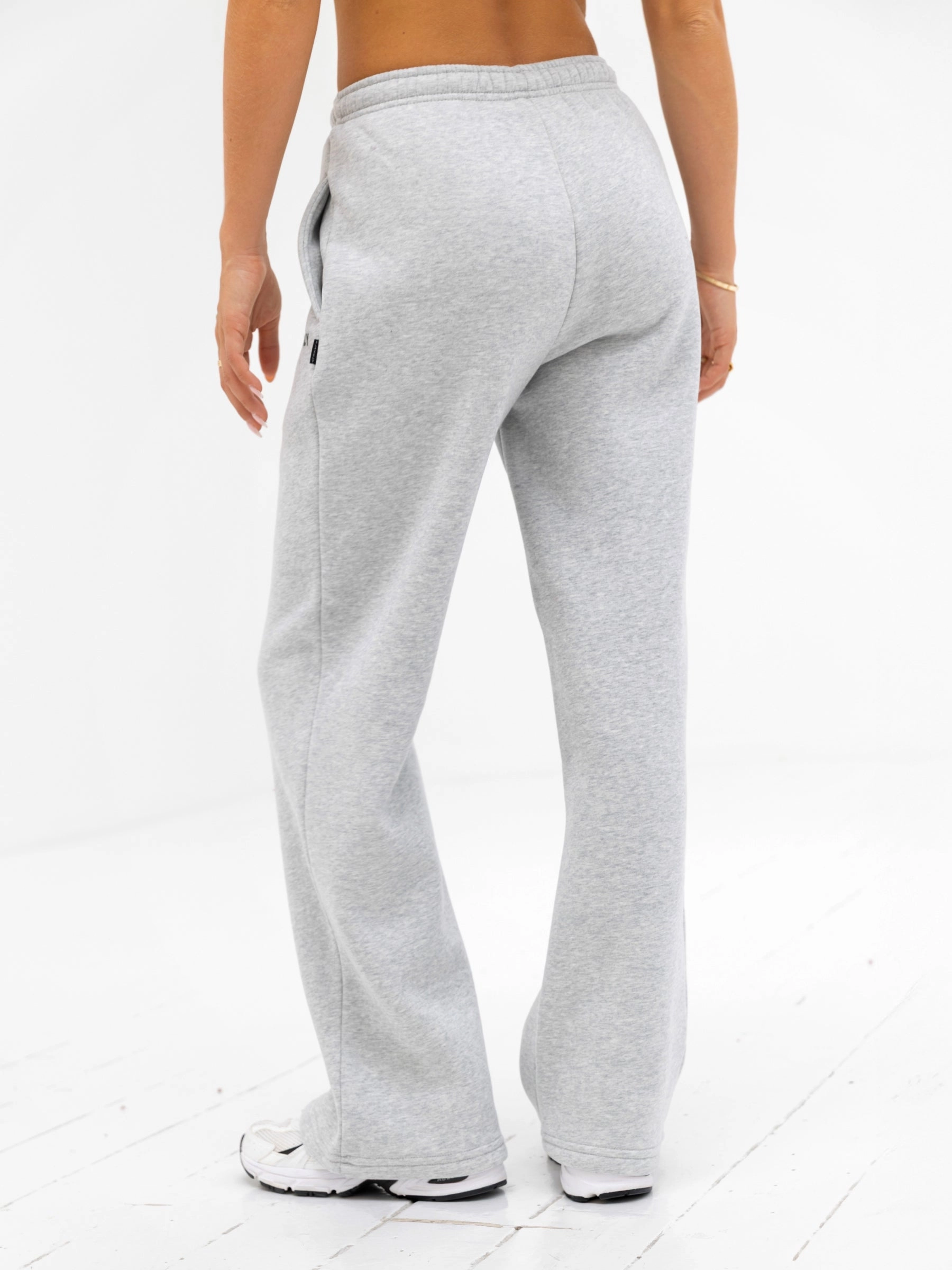 Amelie Wide Leg Sweatpants - Marl Grey Multi Panel Construction