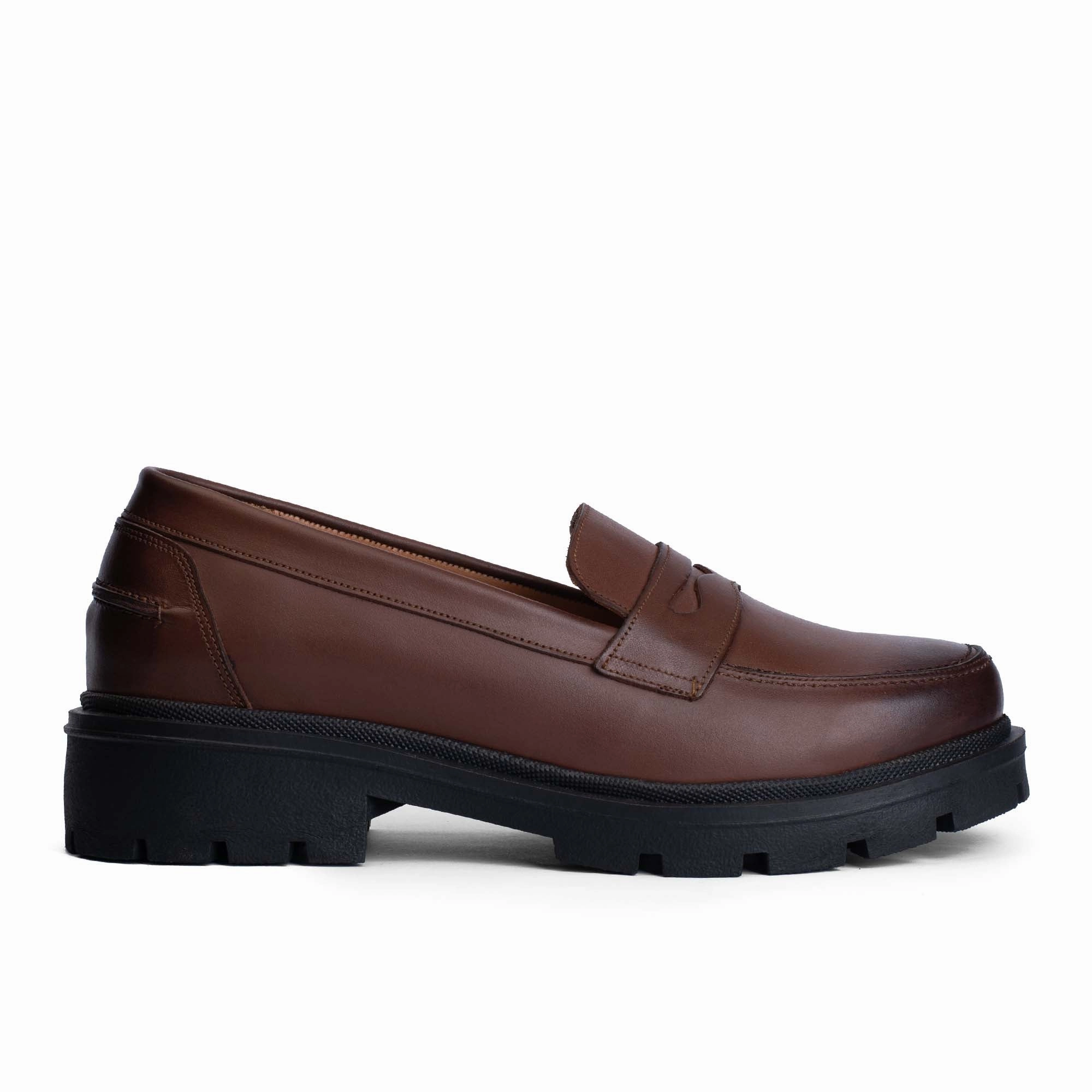 Brio Modern Platform Loafers-BROWN Dinner Outing