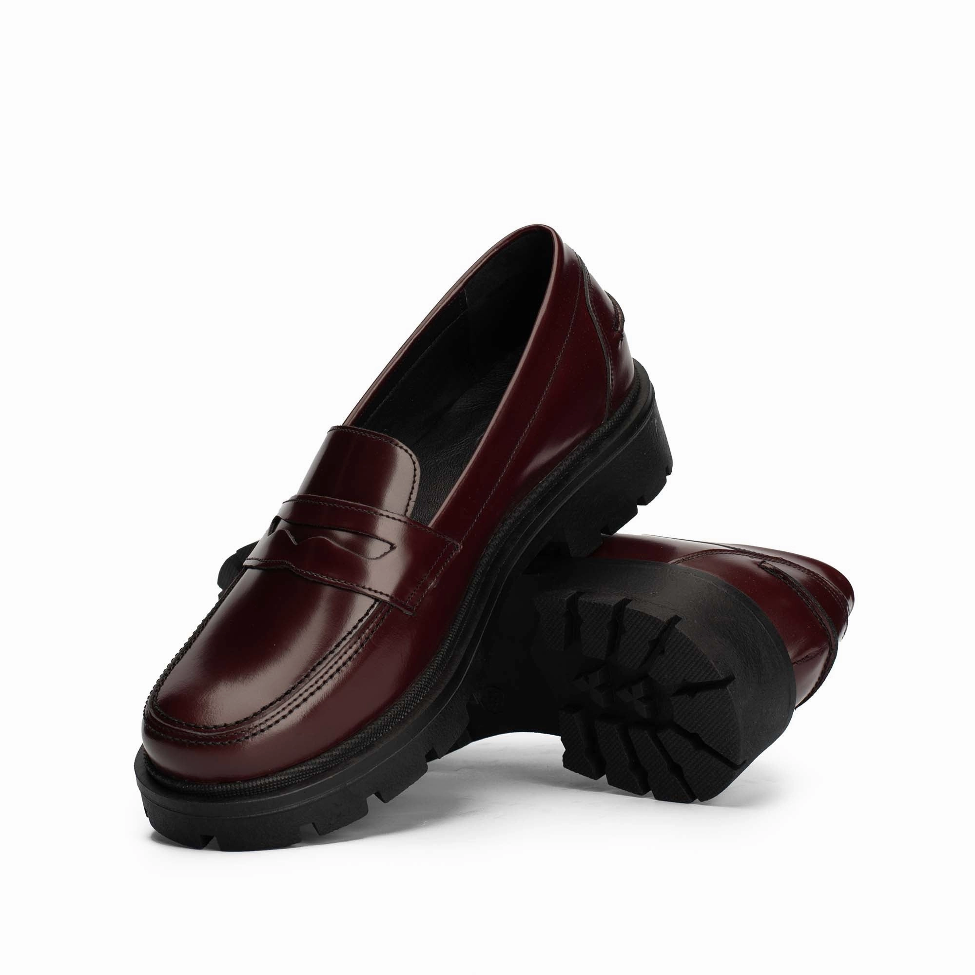 Neat Pace Brio Modern Platform Loafers-Burgundy
