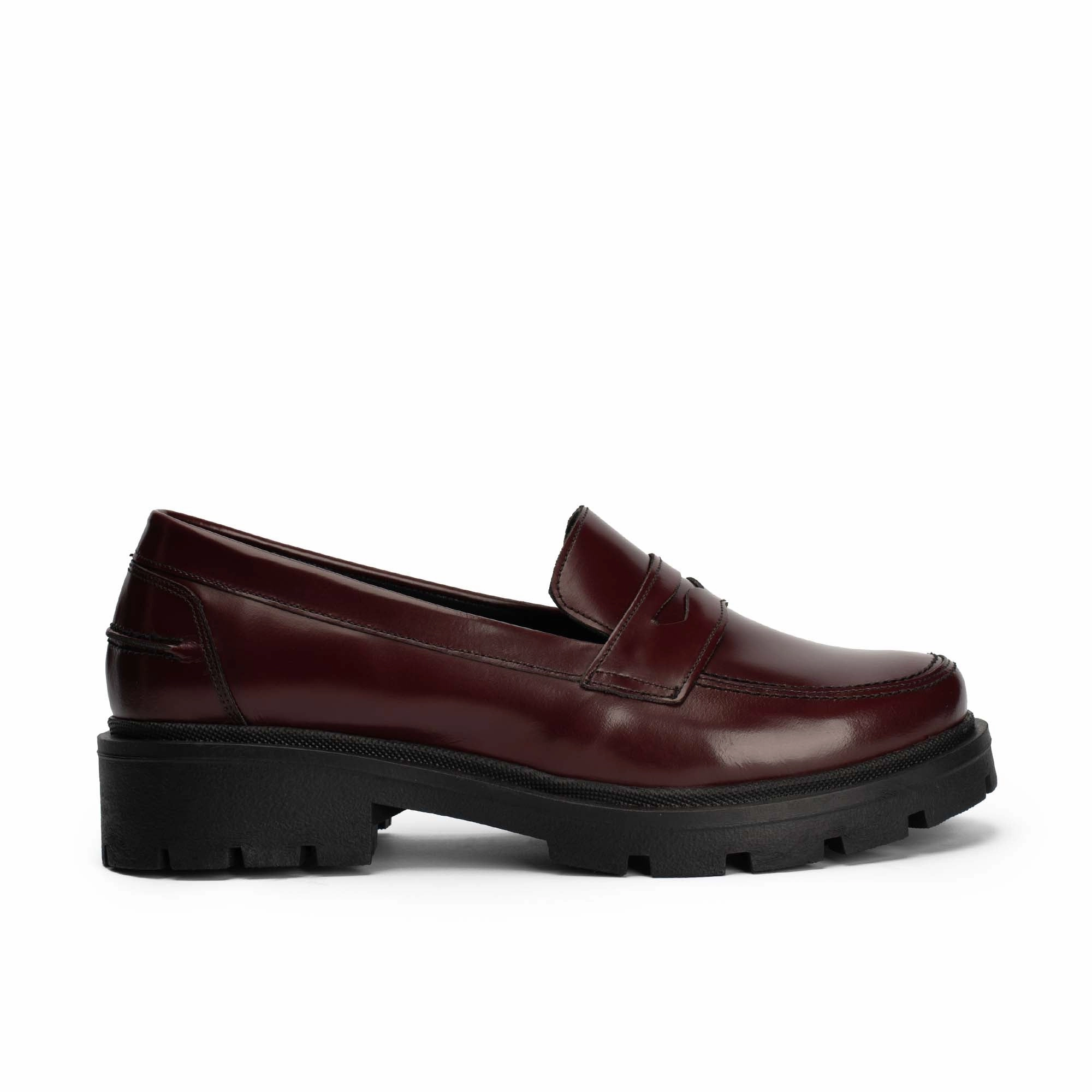 Brio Modern Platform Loafers-Burgundy Local Taste Easy To Clean