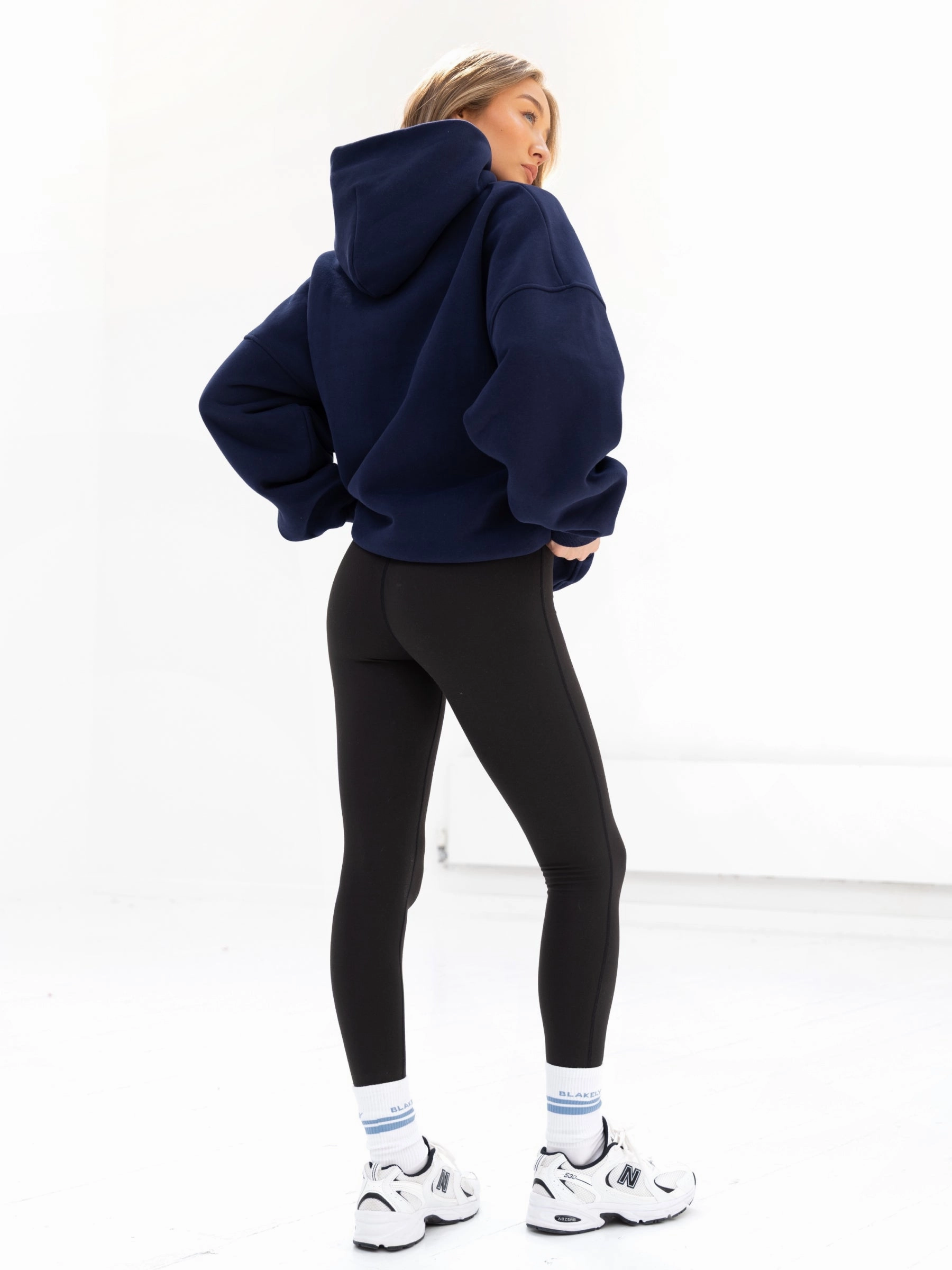 Brooklyn 610 Oversized Hoodie - Navy Active Outfit