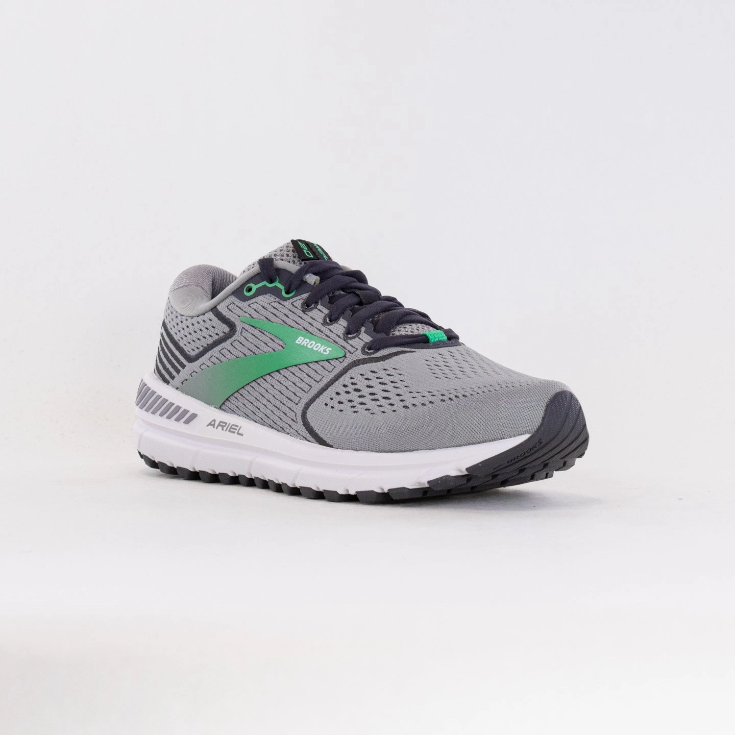 velcro - closure shoe form cardiovascular health Brooks Ariel 20 (Women's) - Alloy/Blackened Pearl/Green