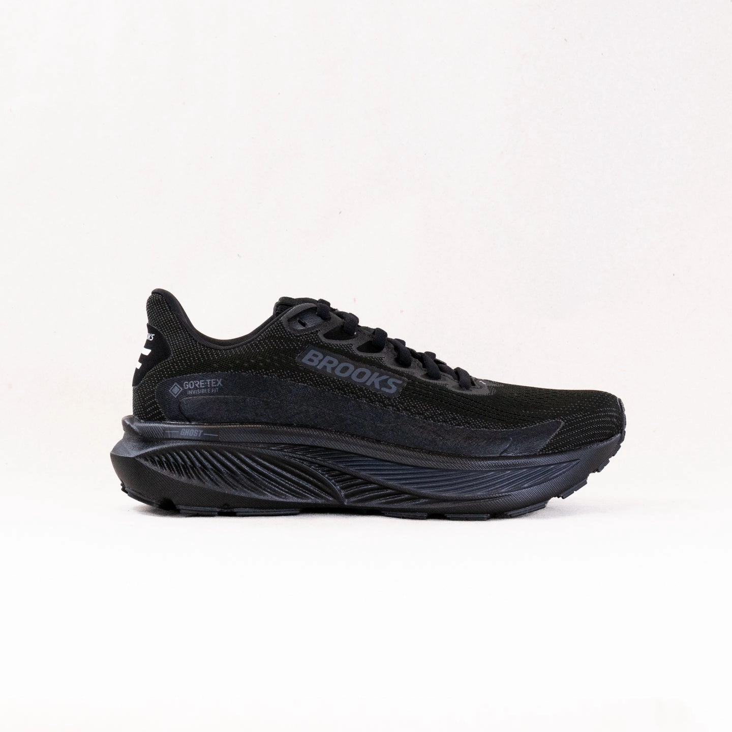 Brooks Ghost 17 GTX (Women??s) - Black/Black/Ebony Lightweight Composite Plate